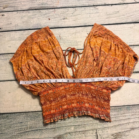 Free people orange floral crop next vacation top. S - Picture 4 of 8